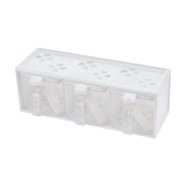 Tarro para condimentos, caja para condimentos, almacenamiento de cocina, frascos dispensadores, caja para condimentos Blanco