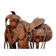 thumbnail image 2 of Western Saddle Trail Pleasure Hard Seat Floral Tooled Basket Leather Tack 15 16 17 18 With Headstall Breast Collar Reins | Free Shipping, 2 of 9