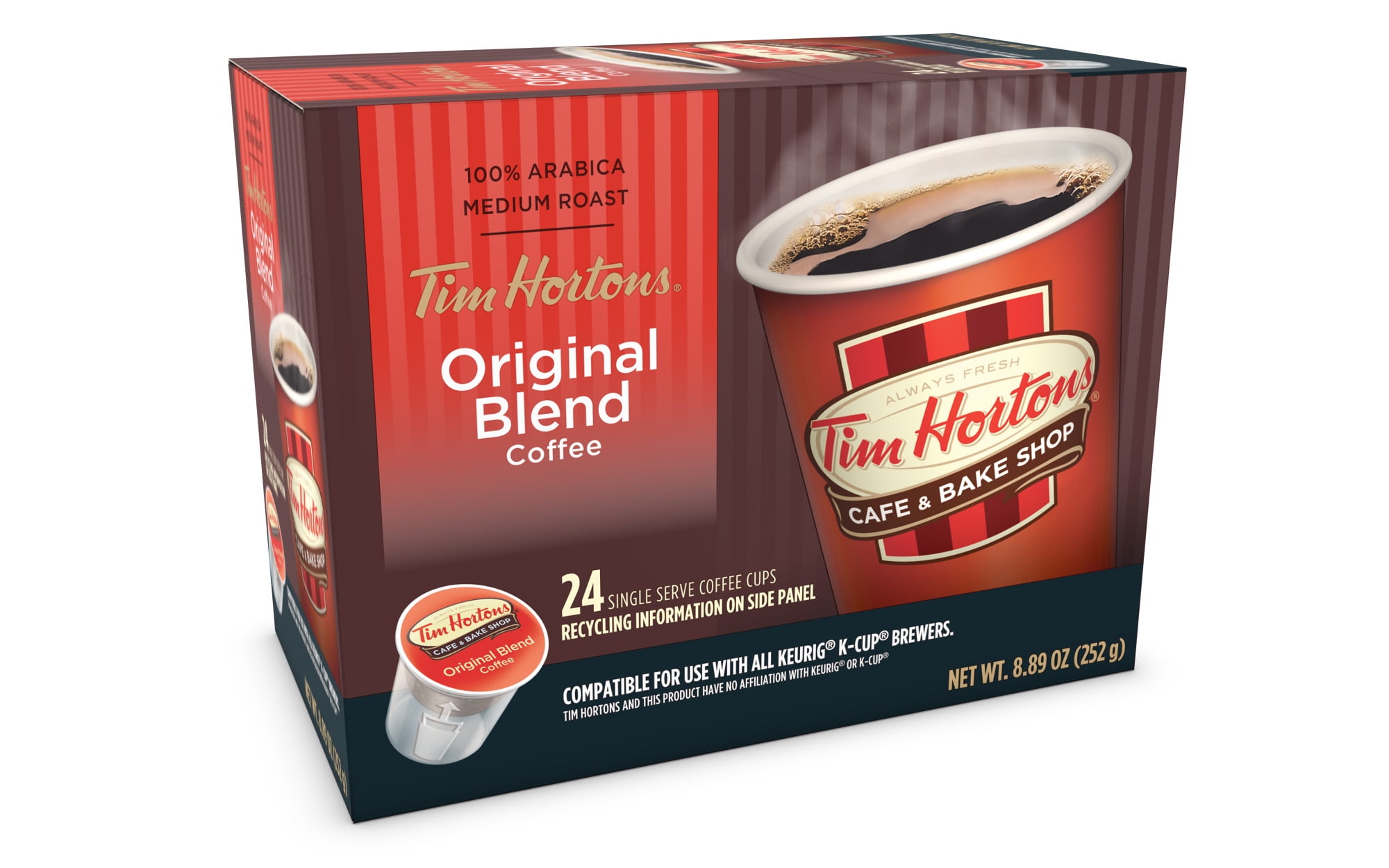 Tim Horton's Single Serve Coffee Cups, Original Blend, 24 Count