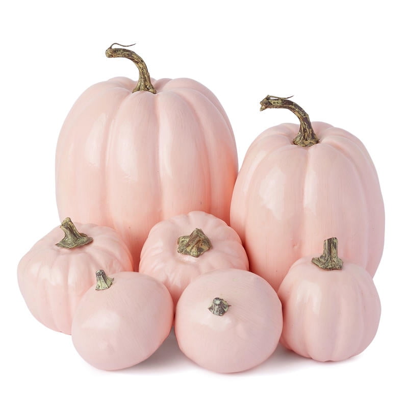 Set of Artificial Pink Pumpkins