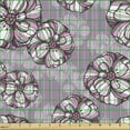 thumbnail image 2 of Floral Upholstery Fabric by the Yard, Pattern of Ornamental Surreal Computer Graphics on a Grey Pink Background, Decorative Fabric for DIY and Home Accents, Plum Pale Pink by Ambesonne, 2 of 5