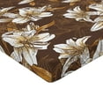 thumbnail image 4 of Ambesonne Lilies Fitted Sheet, Cottagecore Floral Vintage, Twin Size, Maroon Eggshell Amber, 4 of 5