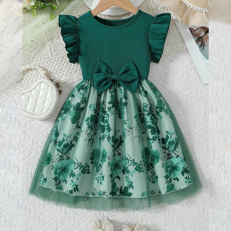 holiday dresses size 18 Tfken Soft Girls Comfy Travel Print Comfortable Dresses A Line Casual Fashion Summer Kids Trendy Clothes 7-8 Years pricechangeaug2026