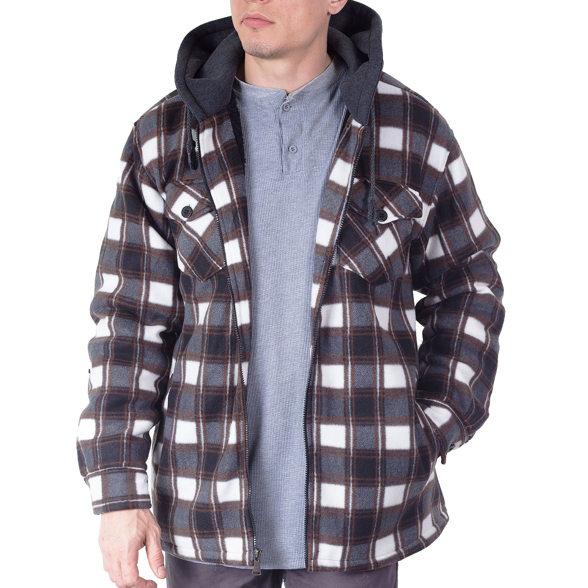 Visive - Visive Mens Flannel Jackets For Men Zip Up Hoodie Big And Tall ...