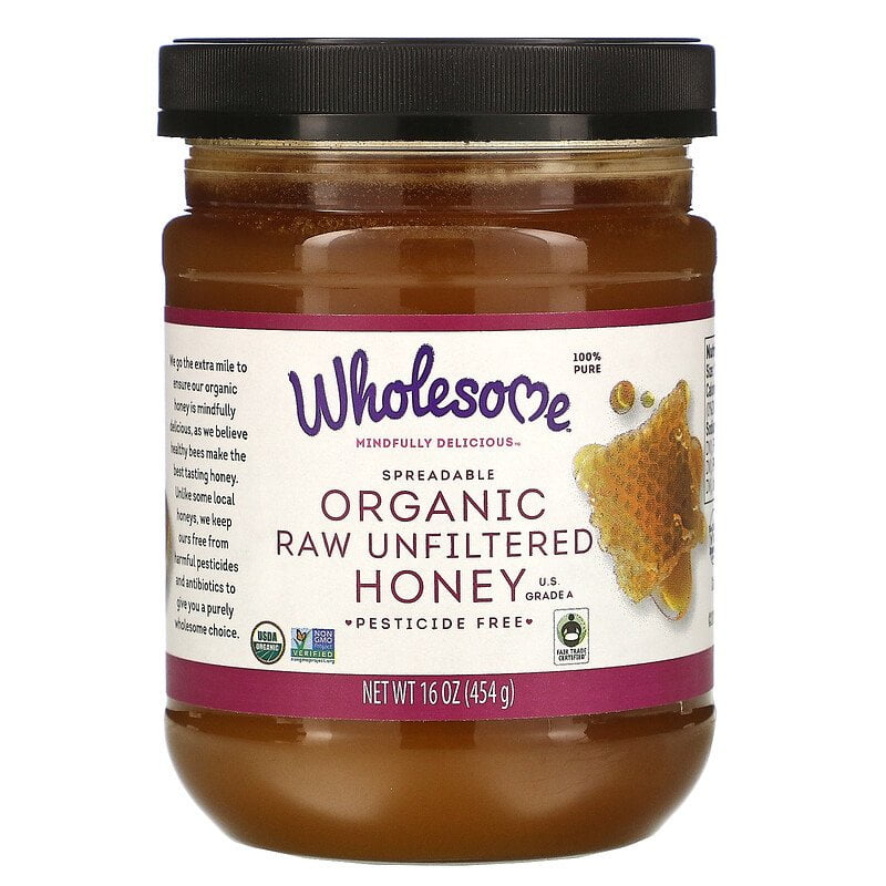 Wholesome, Raw + Unfiltered Organic Honey, 16 oz