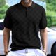 thumbnail image 1 of Playera Elvqul para Hombre Negro Casual Manga Corta sin Estampado con Solapa Botones, 1 of 6