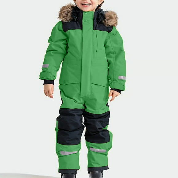 Hot6sl Summer Savings Clearance Jumpsuit,Kids Girls Boys Colorful Siamese Snowsuits Ski Suits Jackets Winter Jumpsuits,Boy Pants|Green,80