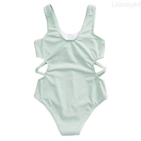 Lixiuxyad Girls Swimsuits Bikini Set 1 Piece Swimsuit Bathing Suit Girls Swimwear One-Piece Swimsuit Sizes 8-9 Years Green