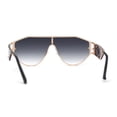 thumbnail image 2 of SA106 Mens Metal Frame Rimless Angular Geometric Shield Mafia Sunglasses Gold Smoke, 2 of 4