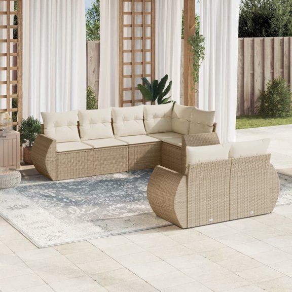 vidaXL Garden Sofa Set Beige