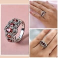 thumbnail image 4 of Garnet Rings for Women in Platinum Plating January Birthstone Promise Engagement Vintage Red Garnet Jewelry Christmas Birthday Gifts Size - 9, 4 of 8