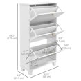thumbnail image 3 of HOMCOM Armoire à Chaussures Moderne avec 3 Tiroirs Basculants pour 12 Paires de Chaussures, 3 of 10