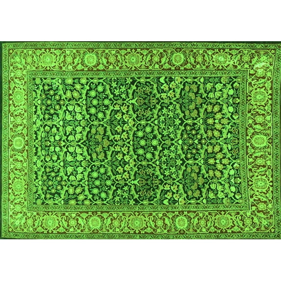 Ahgly Company Indoor Rectangle Persian Green Traditional Area Rugs, 7' x 10'