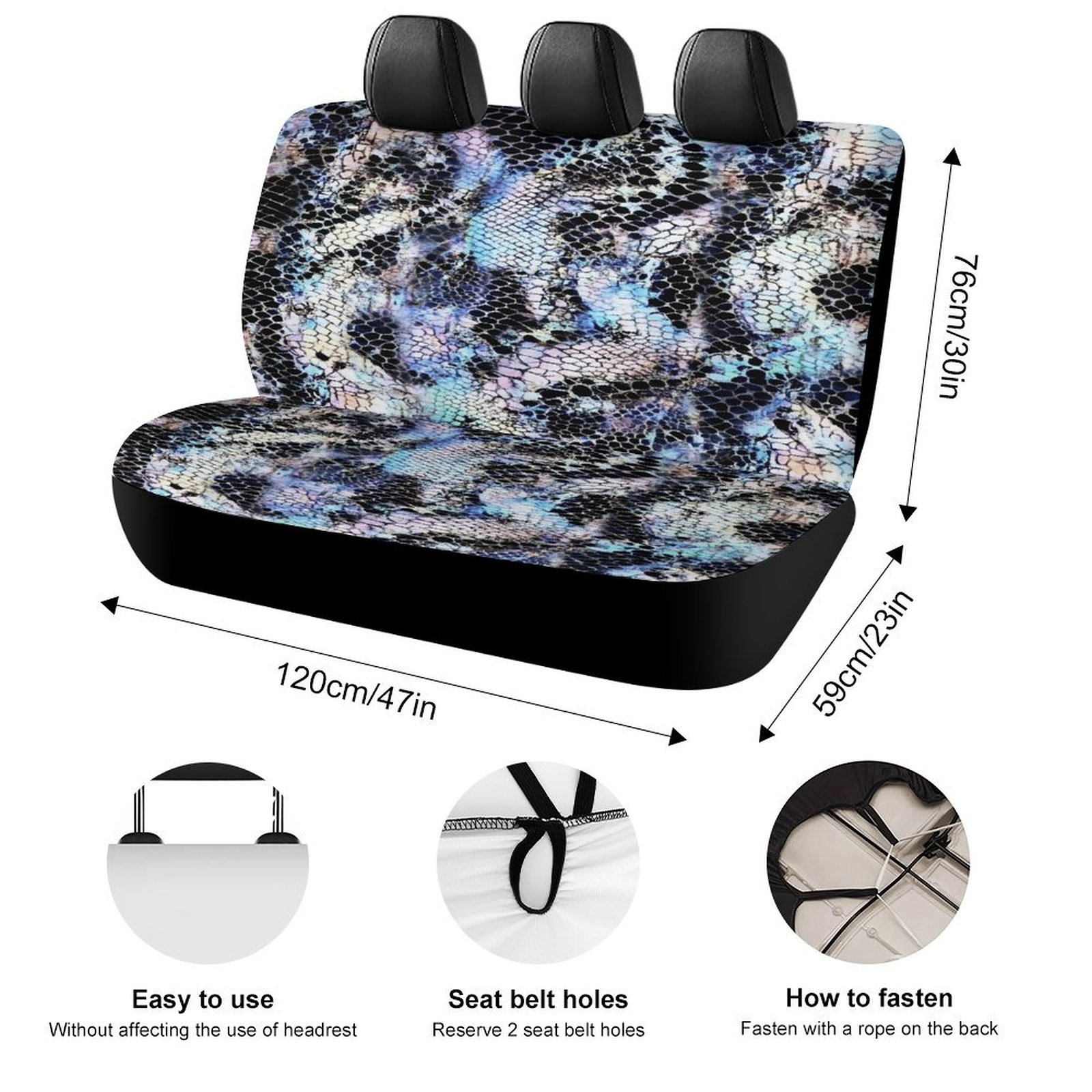 Animal Print Patterns Rear Seat Covers, Car Backseat Protector, Universal Back Seat Vehicle Interior Protector, Fits Most Cars, SUVs, Sedans, Trucks