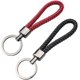 thumbnail image 1 of llaveros de cuero trenzado, llaveros de coche trenzados de cuero sintético, llaveros multifuncionales para hombre y mujer, llavero colgante, negro y rojo, 1 of 5