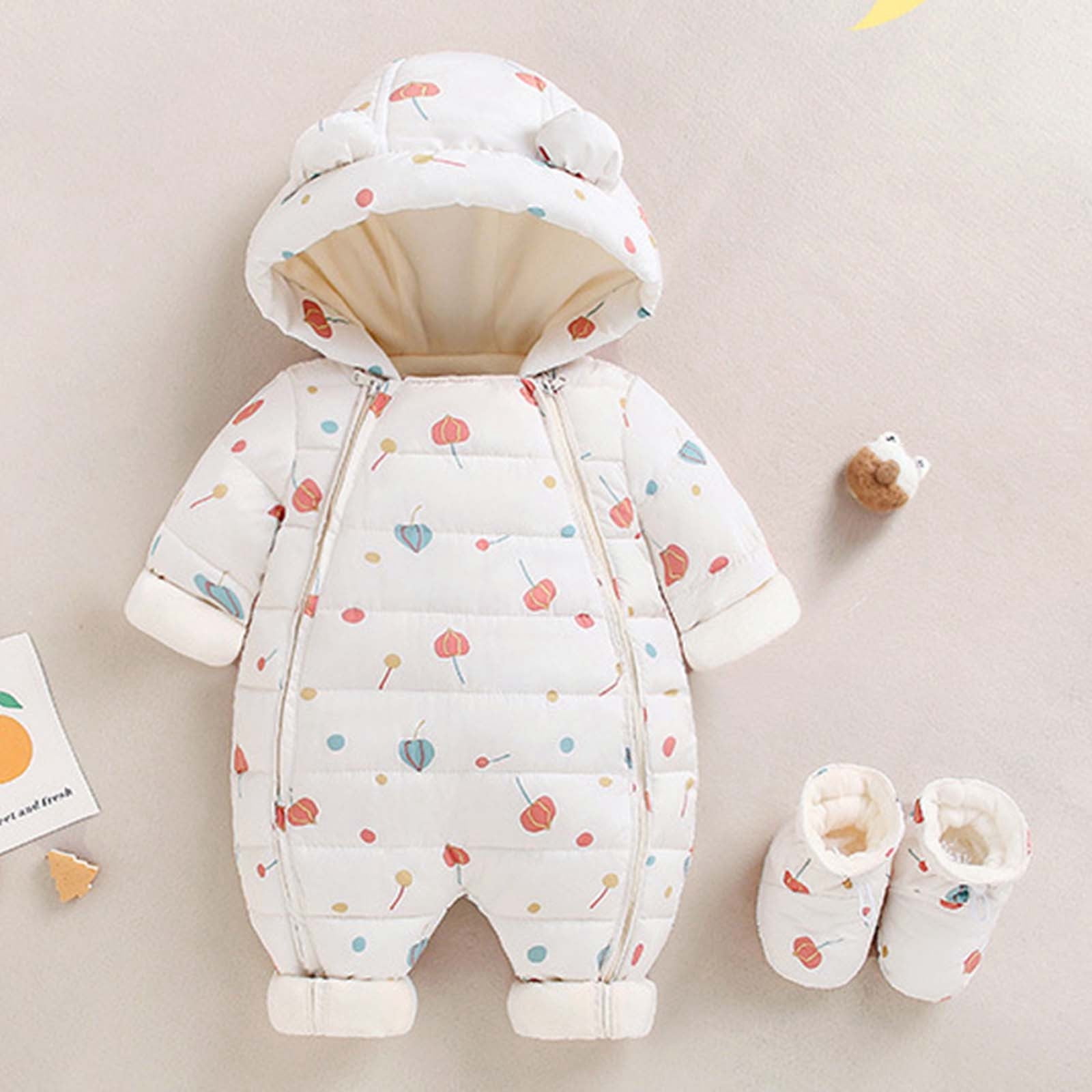 VNKIDY Boys Bodysuits Fall Winter Baby Space Cartoon Prints Thermal Onesie Long Sleeve Hooded Romper For Daily Wear Warm Styling Lovely Onesie