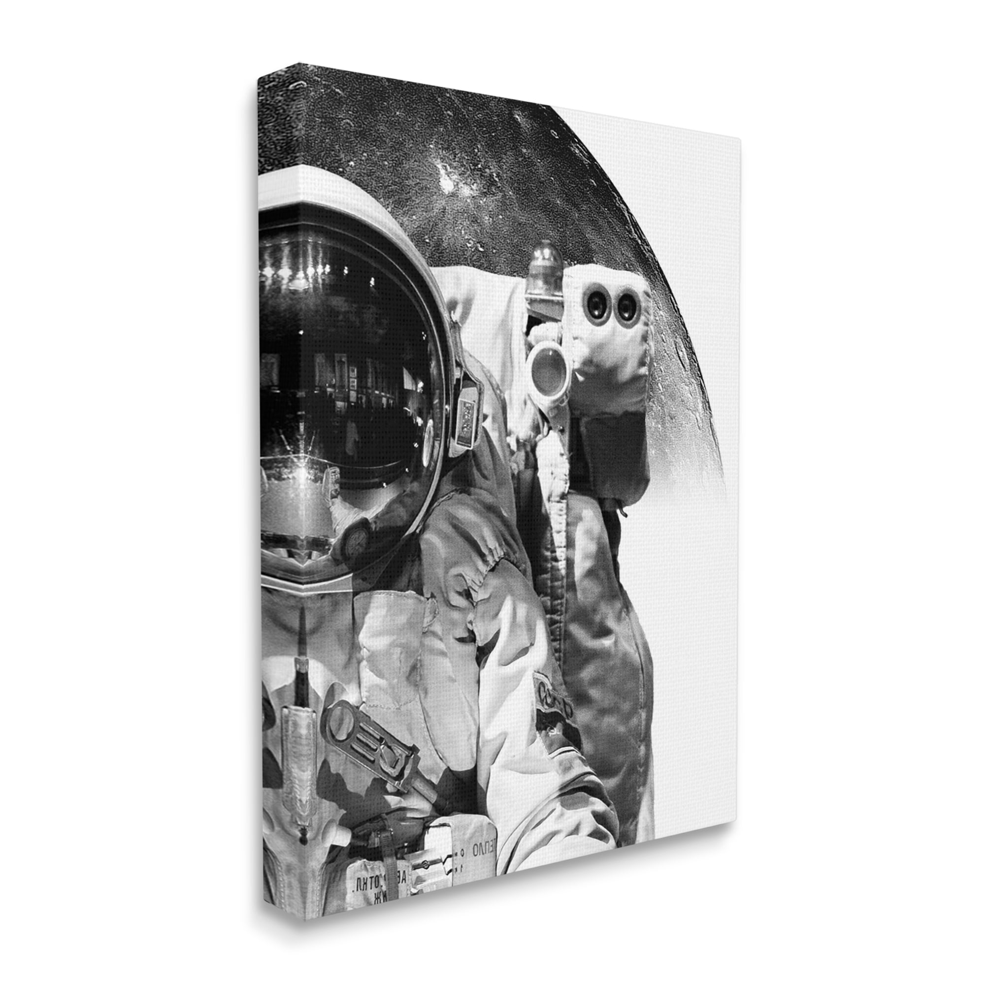Stupell Industries Monochrome Astronaut Distant Planet Outer Space Photography Photograph Gallery Wrapped Canvas Print Wall Art, Design by Brandon Wong