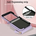 thumbnail image 6 of Allytechgroup Motorola Razr 60 Ultra Wallet Case with Hand Wrist Shoulder Strap, PU Leather Cards Slots Zipper Pocket Shockproof Protective Phone Case Cover for Motorola Razr 60 Ultra, Purple, 6 of 7