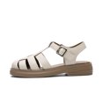 thumbnail image 5 of Sandalias casuales de cuero suave para mujer estilo verano suave punta inferior gruesa retro sandalias romanas planas para mujer, 5 of 5