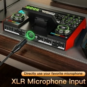 Tenlamp Vocal Effects, Live Sound Card with 13 Audio Interfaces, All-in-One Audio Mixer Device for Mobile PC Live Streaming