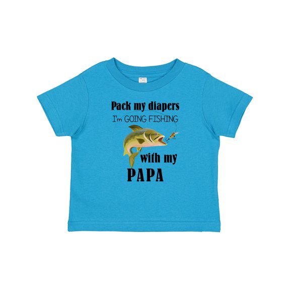 Inktastic Pack My Diapers I Am Going Fishing with Papa Boys or Girls Baby T-Shirt
