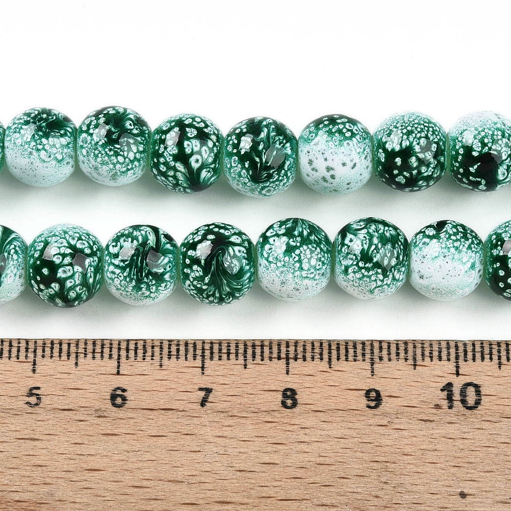 20Strand Transparent Baking Painted Glass Beads Strands Green 10~10.5mm Hole: 1.4mm about 79~83pcs/strand 29.92~31.10 inch(76~79cm)