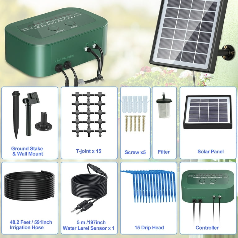 PChero Solar Automatic Drip Irrigation System 15-Pot photo 5
