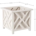 thumbnail image 2 of Lattice Design Outdoor Planter Box - 14.75” Square 13” Tall White Plant Pot - Decorative Plant Pots for Front Porch Decor - Flower Pots Outdoor Planters for Porch Patio or Garden Decor by, 2 of 8