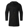 thumbnail image 4 of QHFBli Mens Long Trench Coat Men's Winter Wool Overcoat Long Anorak Jacket Fashionable Warm Soft Black XL, 4 of 4