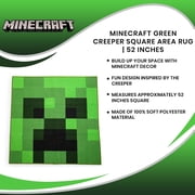 Minecraft Green Creeper Square Area Rug | 52 Inches