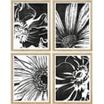 thumbnail image 2 of PixonSign Framed Wall Art Black Sunflowers Floral Botanical Posters, Set of 4 Nature Wilderness Country/Farmhouse Canvas Prints, Rustic Cozy Zen Wall Décor for Home Decor - 11"x14" Natural, 2 of 5