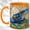 Orange, variant on Blue Tree Frog Coffee Mug, Colorful Nature Mug, Ceramic 11 oz
