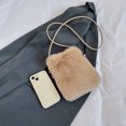 thumbnail image 2 of Para para Mujer Bolso Hombro Peludo Bolso Cruzado Borroso Bolso Bandolera Suave (Caqui), 2 of 9