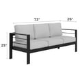 thumbnail image 2 of CozyHom 3 Seats Outdoor Patio Metal Sofa Aluminum Sofa Furniture Set, Outside Conversation Couch With Cushions, Gray, 2 of 6