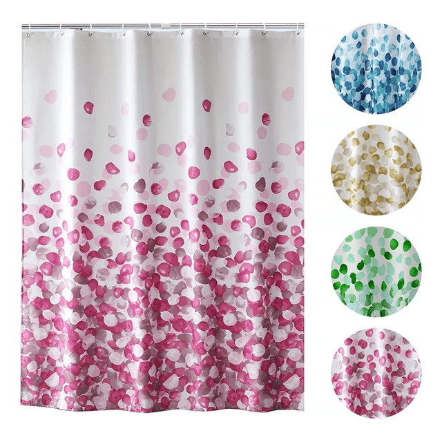Cortina De Baño Impermeable 180x180cm Lavable Con 12 Ganchos Xtellar rosa