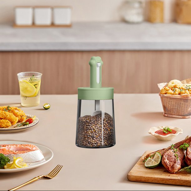 Tarro de condimento transparente para cocina, tarro de condimento cuantitativo sellado, tarro de vidrio de gran apertura para pollo