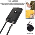 thumbnail image 6 of PU Leather Wallet Case for iPhone 11 Pro Max Necklace Lanyard Case Cover with Card Holder Adjustable Detachable Anti-Lost Neck Strap for Apple iPhone 11 Pro Max 6.5",Black, 6 of 9