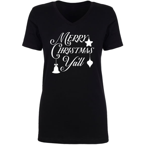Merry Christmas Y'all Womens V-Neck T-Shirt
