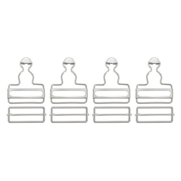Overall Buckles 4 Sets Retro Suspender Replacement Buckles 40mm, Silver Tone