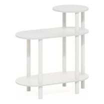 Pemberly Row Turn-N-Tube 3-Tier Oval Sofa Side/End Table in White