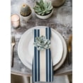 thumbnail image 2 of Navy Blue Beige Striped Cloth Napkins Set of 8 Reusable Dinner Napkins, Modern Farmhouse Retro Lines Cocktail Napkin Washable Table Napkins for Wedding/Holiday Party/Baby Shower 20"x20", 2 of 7