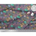 thumbnail image 3 of Soimoi Modal Satin Fabric Camera,Hat & Briefcase Travel Print Fabric by Yard 42 Inch Wide, 3 of 3