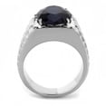 thumbnail image 3 of High polished (no plating) Stainless Steel Ring with Synthetic Synthetic Glass in Montana for Women Montana Stone Color Style TK3461 Size 8, 3 of 4