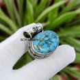 thumbnail image 5 of Sterling Silver 925 Pendant For Men & Women, Bridesmaid Gift Pendant, Blue Copper Turquoise, Gemstone Pendant, Christmas Gift For Her Or Him, 5 of 6
