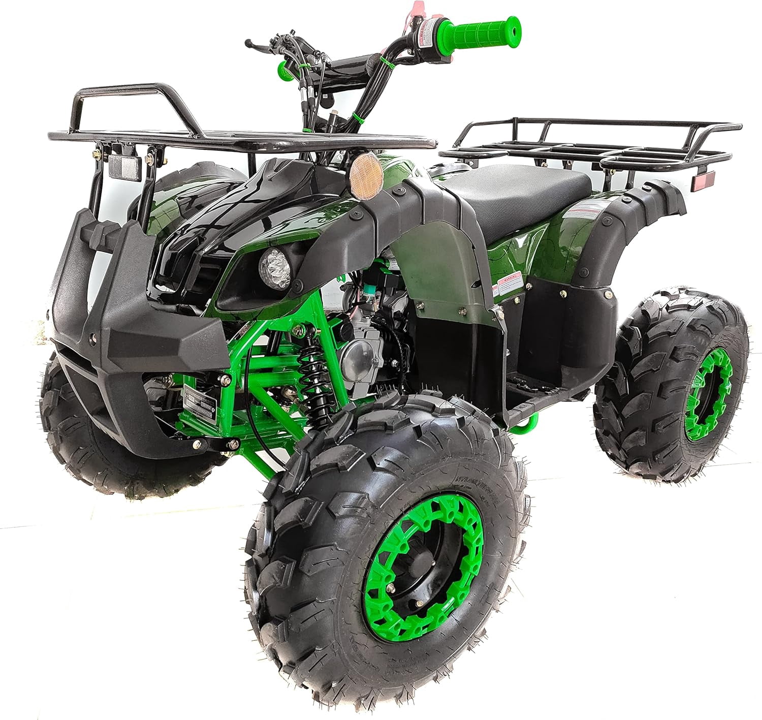 HHH Upgraded   125cc ATV Four Wheeler Quad with LED Lights, Matching Rims ,  Reverse for youth ( Factory Packaged ) ( Red )