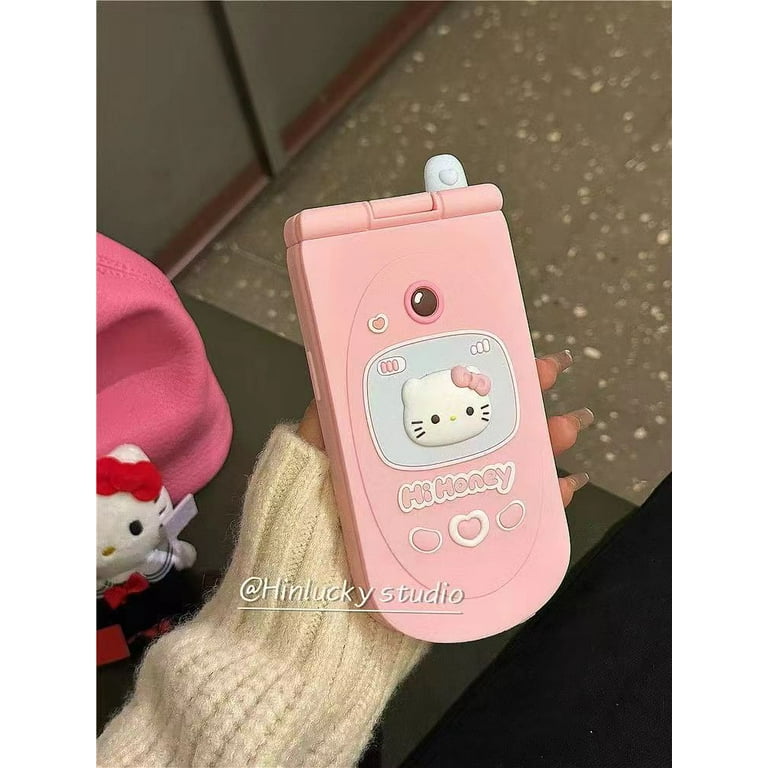 Melody Hello Kitty flip cellular phone makeup mirror Apple