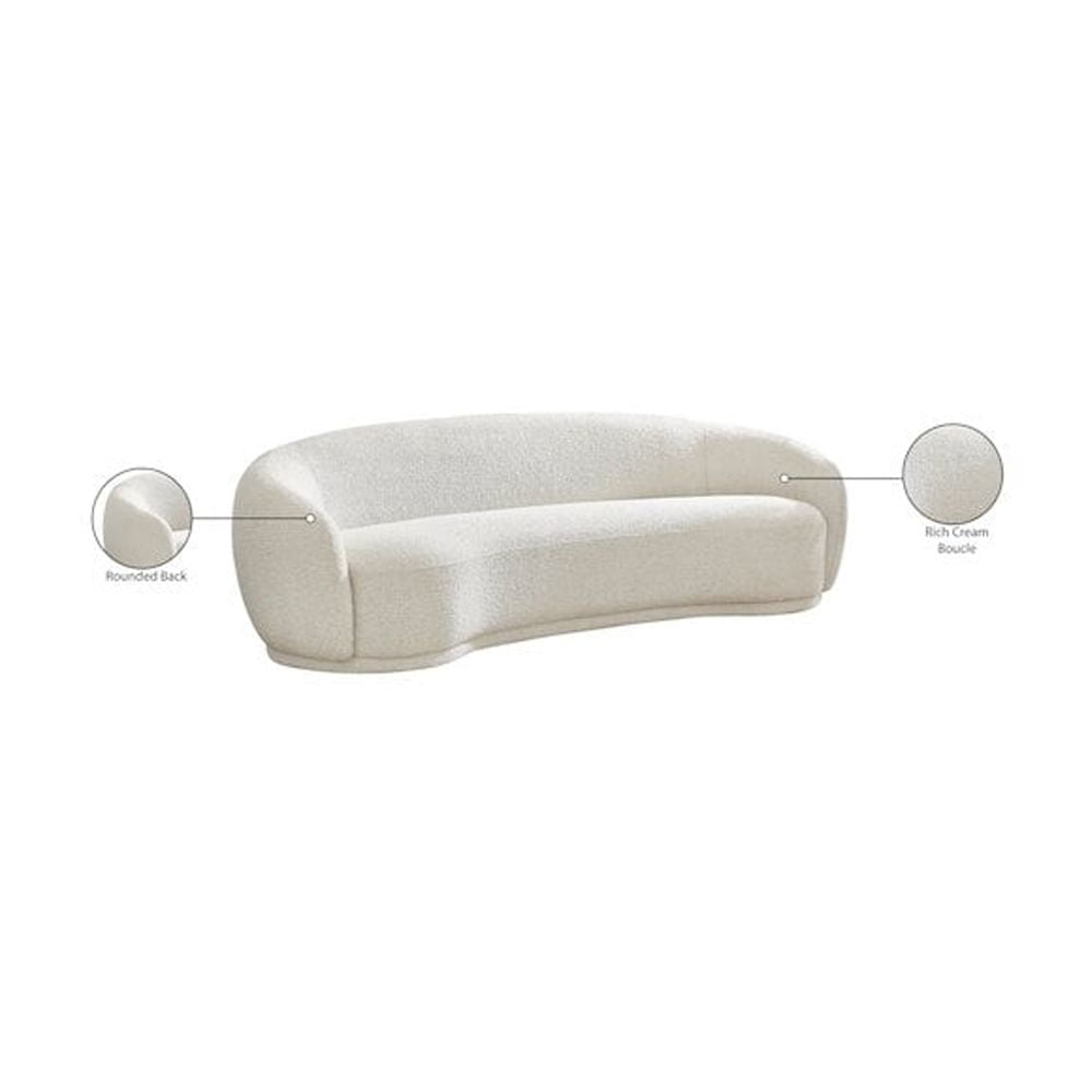 Meridian Furniture Hyde Cream Boucle Fabric Sofa