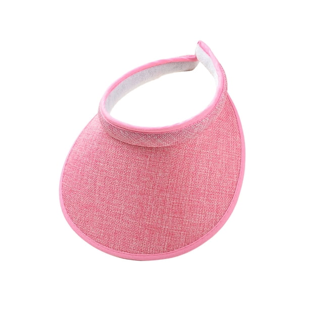 Sonducket Sombreros para el sol Protección Clip-On Gorras Visera de lino Ajustable Grandes aleros Parte vacía Color sólido Regalo deportivo Sombreros rosa Sonducket AP010232-04