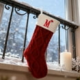 thumbnail image 3 of Monogrammed Christmas Stockings 17.7 Inch, Personalized Knit Stockings with Embroidered Initials for Family, Large Xmas Stocking for Fireplace Mantel Holiday Decorations, 3 of 5
