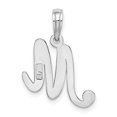 thumbnail image 4 of Auriga Fine Jewelry 10K White Gold Solid Script Letter M Initial Charm Pendant for Women, 4 of 6